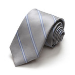 Modern Stripe Silk Tie // Grey