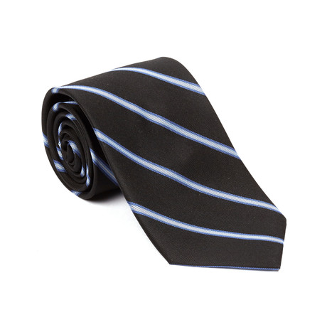 Modern Width Silk Tie // Black Micro Stripe