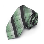 Multi-Plaid Silk Tie // Black + Green