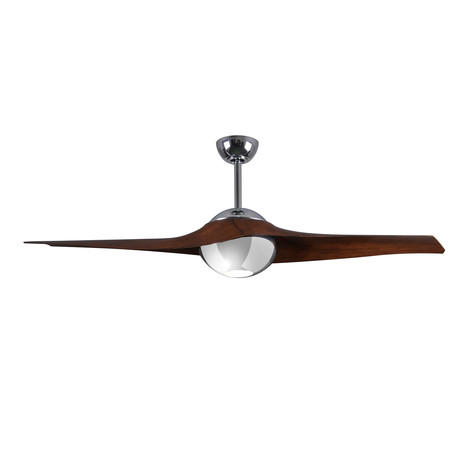 C-IV // Ceiling Fan + LED Light Kit // Polished Chrome Base (Walnut Blades)