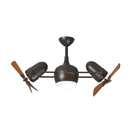 Dagny // Ceiling Fan + Light Kit // Brushed Nickel Base (Mahogany Blades)