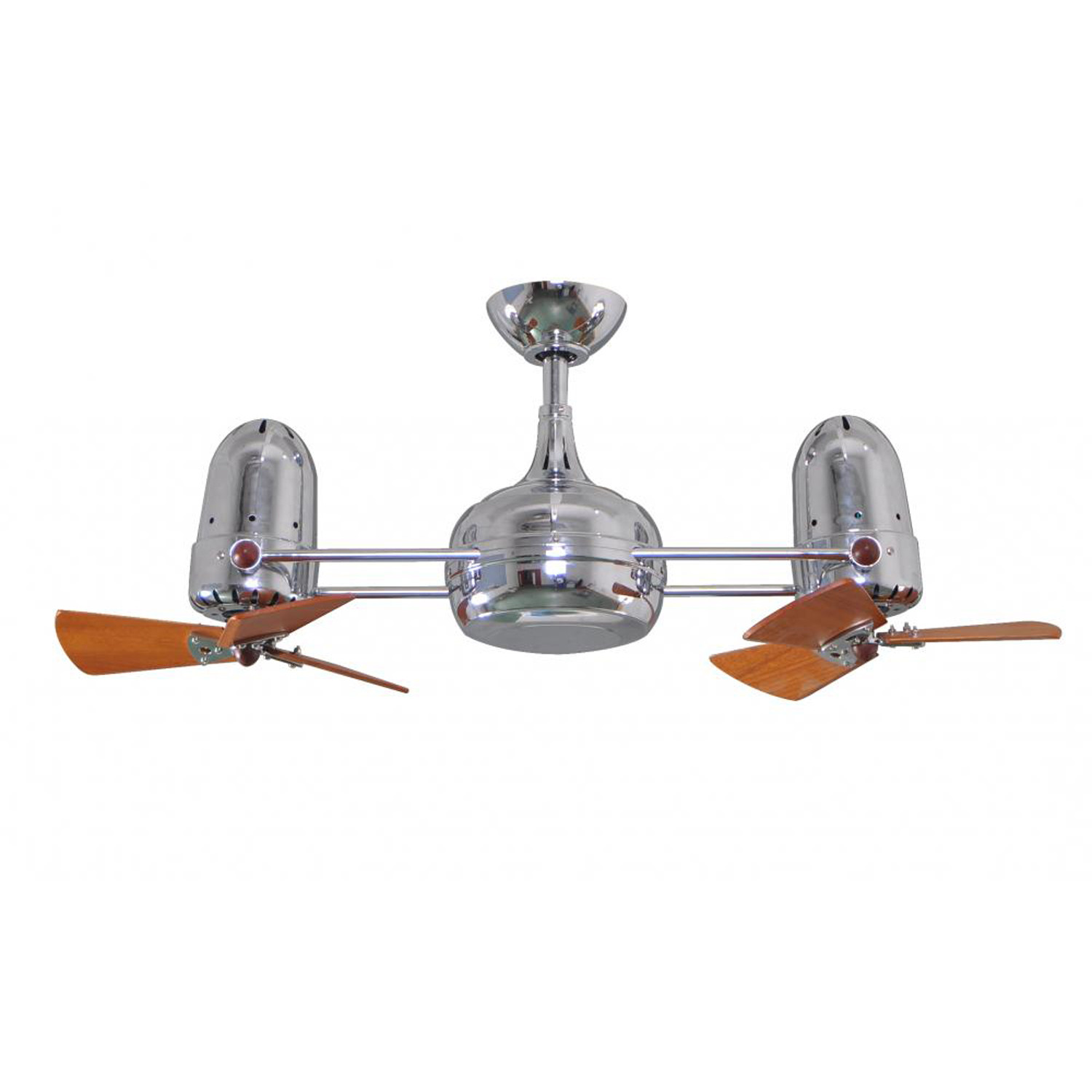 Dagny Wood Dual Rotational Ceiling Fan Polished Chrome