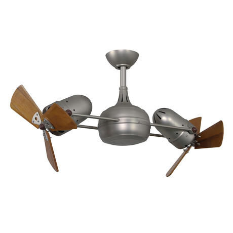 Dagny Wood // Dual Rotational Ceiling Fan (Brushed Nickel)