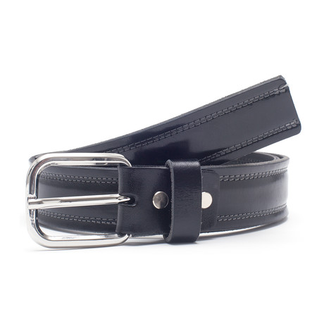 Remo Tulliani // Gino Leather Belt // Black (Size: 30" Waist)