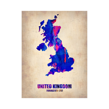 United Kingdom Watercolor Poster