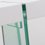 Glass Leg Cocktail Table (White Lacquer)