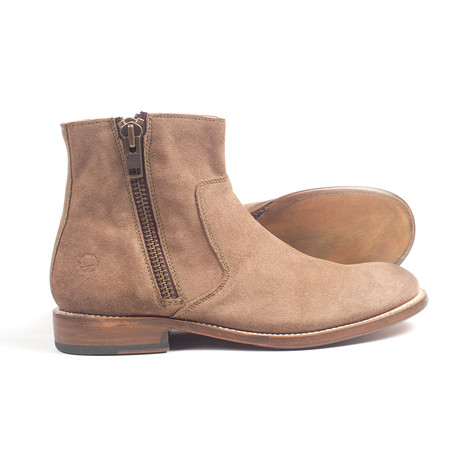 Portland Suede Zip Boot // Taupe (US: 7)