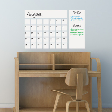 Dry Erase Calendar Decal // White