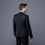 Just Cavalli Suit // Black & Navy Stripe (Euro: 48)