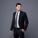 Just Cavalli Suit // Black & Navy Stripe (Euro: 48)