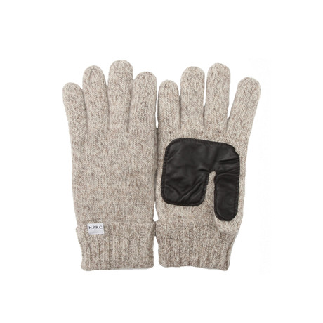 Wool Leather Gloves (Ivory)