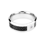 Ring // Black Carbon Fiber + Cubic Zirconia (Size 8)