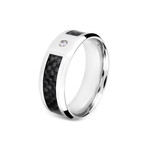 Ring // Black Carbon Fiber + Cubic Zirconia (Size 8)