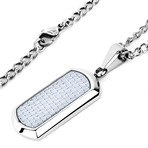 Dog Tag Pendant // White Carbon Fiber