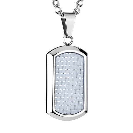 Dog Tag Pendant // White Carbon Fiber