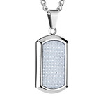 Dog Tag Pendant // White Carbon Fiber