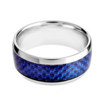 Ring // Blue Carbon Fiber Inlay (Size 8)