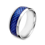 Ring // Blue Carbon Fiber Inlay (Size 8)