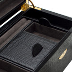 Rosario Large Jewelry Box (Black Crocodile)