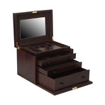 Rosario Large Jewelry Box (Black Crocodile)