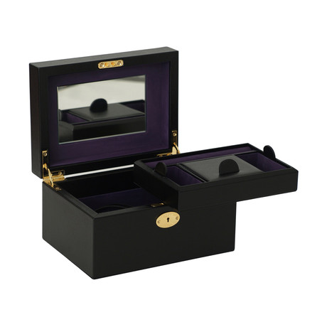 Castilla Small Jewelry Box (Black Saffiano)