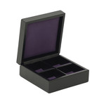 Ciervo 4 Cufflink Box (Black Lizard)