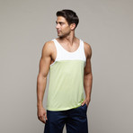 Cortina Tank // White + Lime (XS)
