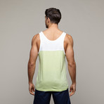 Cortina Tank // White + Lime (XS)