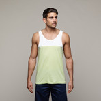 Cortina Tank // White + Lime (XS)