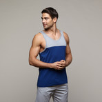 Cortina Tank // Grey + Royal (XS)