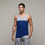 Cortina Tank // Grey + Royal (XS)