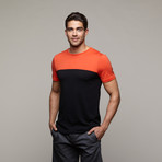 Color Block Tee // Red + Black (XL)