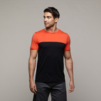 Color Block Tee // Red + Black (XL)
