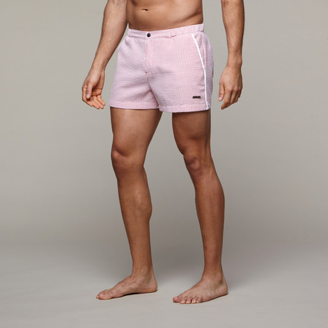 Angeleno Swim Trunk // Seer Sucker Red (28)