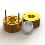 GLACIOUS LE 60MM SPHERE ICE PRESS + CUBE ICE MOLD // 24K Plated Gold