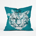 White Tiger Throw Pillow (20" x 20")