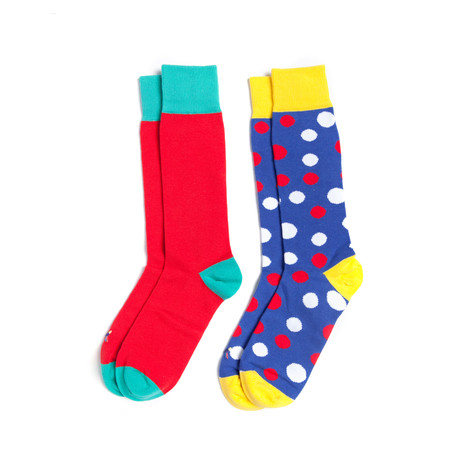 Color Blocks and Dots Socks Bundle // Set of 2