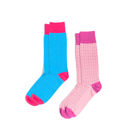 Pink Print Socks Bundle // Set of 2