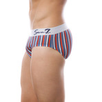 Seven7 Brief 2 Pack // White & Navy-Royal Blue (Small)