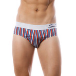 Seven7 Brief 2 Pack // White & Navy-Royal Blue (Small)