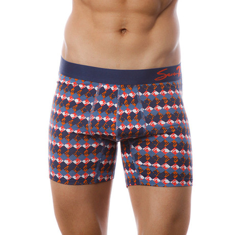 Seven7 Boxer Brief 2 Pack // Navy & Orange (Small)