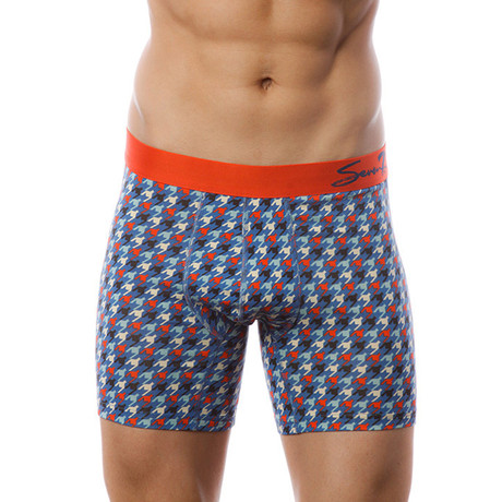 Seven7 Boxer Brief 2 Pack // Blue & Black-Blue (Small)