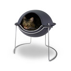 Hepper Pod Cat Bed // Grey, White, Silver