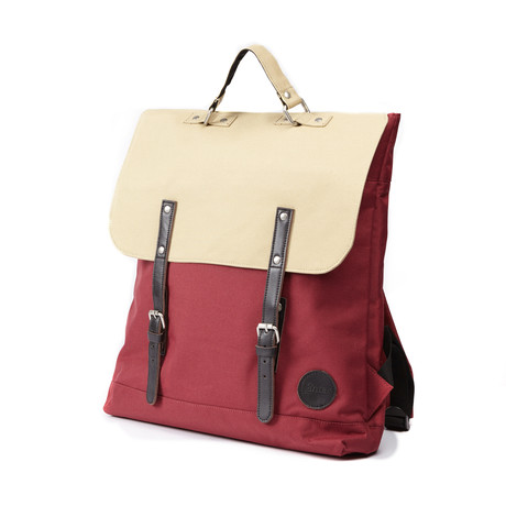 Backpack (Burgundy + Khaki)