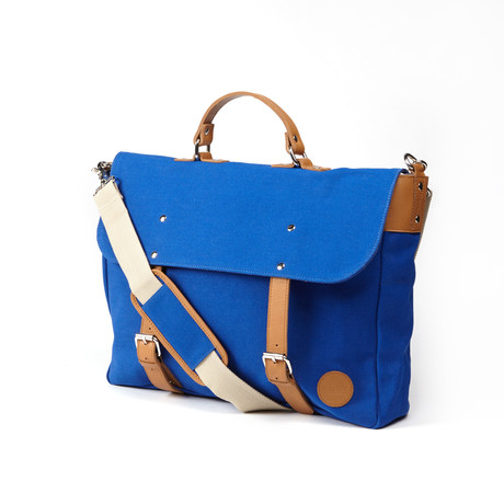 Briefcase (Blue + Tan)