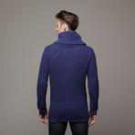 Ruben Cowl-Neck Zipper Sweater // Blue (XL)