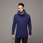 Ruben Cowl-Neck Zipper Sweater // Blue (XS)