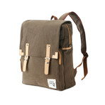 Simple Cotton Square Backpack (Khaki)
