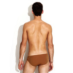 Lifeguard Lowrise Brief Swimsuit // Cognac (XS)