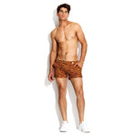 Tiger Resort Short + Gold Buttons Swimsuit // Burnt Orange (S)